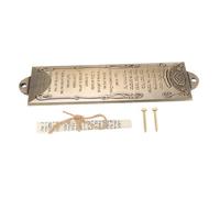 Hemobllo Mezouza Juive avec Parchemin Sacré 14 Cm Métal Ancien Doré Bénédiction Hébraïque du Foyer pour Porte Décoration Religieuse Hispanique