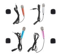 Hemobllo Microphone Portable pour Chanter en Alliage d'aluminium, Lot de 4 Mini Microphones à Main, Adapté karaoké et Enregistrement Vocal, Confortable pour Enfants, Étui fourni