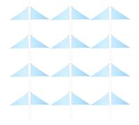 Hemobllo Mini Drapeaux Triangulaires Bleus Prise Facile et Affichage Instantané en Polyester Lot de 100 Bâton Plastique et Défilés Événements en Extérieur