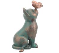 Hemobllo Mini Figurine de Chat Curieux en Résine Petite Statuette Décorative pour Intérieur et Extérieur Décoration Charmante pour Bureau Étagère ou Jardin Figurine D’Animaux