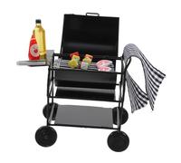Hemobllo Mini Grill Noir en Alliage Léger et Compact, Accessoire Maison de Poupée pour Décor de Barbecue Simulé en Mini House ou Room