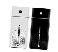 Hemobllo Mini Humidificateur Air Noir pour Bureau et Chambre Pulvérisation Air Conditionné Portable Minuterie Automatique Heures Éclairage LED Couleurs Adapté Maison et
