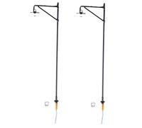 Hemobllo Mini Lampe De Jardin Décorative 1:50 Noir Blanc Lumière Froide, Accessoires De Modèle De Lampadaire pour DIY, Décoration De Chambre à Coucher Et Petit Jardin, Lot De 2 Pièces