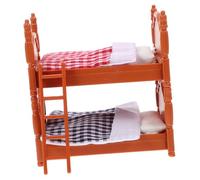 Hemobllo Mini Lit Superposé Miniature pour Maison de Poupée Mobilier Réaliste avec Oreillers et Couettes Décor Créatif et Transportable Modèle Pratique pour Scène Miniature