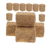 Hemobllo Mini Meules de Foin Décoratives pour Maison de Poupée, 2x2x3 Cm, 12 Pièces, en Bois Naturel, Accessoire Miniature Réaliste pour Décor de Ferme et Scènes Miniatures, Jouet Ferme