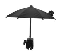 Hemobllo Mini Parapluie Support de Téléphone Portable Noir, Pince | Porte-parapluie pour Véhicule Électrique, Clip de Fixation pour Guidon de Moto, Ambiance Estivale, Pare-soleils Auto