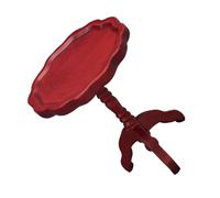 Hemobllo Mini Table Basse Ronde en Bois Rouge Modèle Miniature Bordure Décorative Meuble D’Appoint pour Décoration Intérieure Accessoire Créatif et Photo 1 Pièce