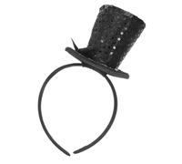 Hemobllo Mini Top Hat Bandeau Paillettes avec Serre- Mini Chapeau Festif Femme Accessoire Cosplay Halloween et Fête Années Bandeau Coiffure Scintillant pour Soirée Photo et Mariage