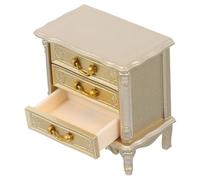 Hemobllo Miniature Bedside Cabinet Vintage Style Wooden Drawer Nightstand for Dollhouse Bedroom Furniture Tiny House Decorative Mini Furniture Model