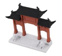 Hemobllo Miniature Chinese Ancient Gate Model Plastic Architecture Statue for Aquarium Bonsai Micro Landscape Decoration