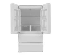 Hemobllo Miniature Double-Door Dollhouse Fridge with Light Realistic Mini Fridge Toy for Bedroom and Kitchen Play Dollhouse Decoration Accessory