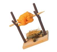 Hemobllo Miniature Set de BBQ avec Poulet Factice Accessoires de Cuisine pour Maison de Poupée Outils de Cuisson Réalistes pour Jardin Extérieur et Décorations de Cuisine