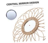 Hemobllo Miroir Mural Rond Rotin Naturel Décoration Murale pour Chambre et Salon Style Artisanal Original