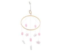 Hemobllo Mobile Pour Berceau Bébé Fille Pompons En Laine Et Fleurs Décoration Chambre Garçon Et Filles Rose Clair En Bois Laine Et Coton Carillon Apaisant Pour Chambre Bébé