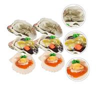 Hemobllo Modèle de Jouet Alimentaire Fruits de Mer PVC 6Pcs Huîtres Coquillages Accessoires Photo Simulation de Nourriture Cuisine et Décoration