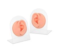 Hemobllo Modèle D'oreille en Silicone pour Piercing 2 Pièces Taille Moyenne Formation Professionnelle Présentation Bijoux Support Gauche et Droite Usage Esthétique et Enseignement
