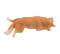 Hemobllo Modèle Réaliste Chien Couché Shiba Inu Plastique Figurine Animale Décorative Garçon Fille Apprentissage et Collection
