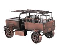 Hemobllo Modèle Réduit Camion de Pompiers Vintage en Métal Moulé sous Pression, Décoration Intérieure Rétro, Ornement Étagère Antique en Couleur Cuivre, Objet de Collection pour Bureau