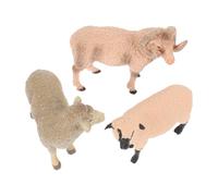 Hemobllo Modèles De Moutons Réalistes pour Garçon Et Filles 3 Pièces, Décoration De Mouton Chambre, Jouet Éducatif en Matériau Solide, Ornement Créatif pour Maison Et École