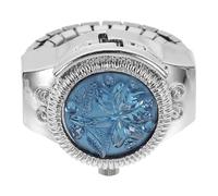 Hemobllo Montre-bague de Mode et Facile à Transporter en Alliage de Zinc Bleu, Montre Quartz Créative et Confortable à Porter, Usage Décontracté