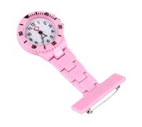 Hemobllo Montre D’infirmière Suspendue pour Femme en Plastique Rose, Montre De Poche Quartz Index Arabes, Clip Sécurité, Surveillance Infirmière pour Milieu Médical