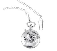 Hemobllo Montre de Poche Classique à Remontage Mécanique Forme Locomotive Argentée Élégante pour Vêtements Cadeau Original pour Homme et Famille
