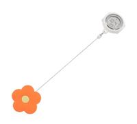 Hemobllo Montre Infirmière à Clip Numérique Phosphorescente Fleur Orange, Montre à Gousset Médicale Rétractable, Accessoire Infirmière Portable pour Surveillance en Milieu Hospitalier