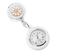Hemobllo Montre Infirmière Blanche à Clip Cadran Clair, Mouvement Quartz Précis en Alliage, Verre Super Transparent, pour Infirmières et Anniversaires