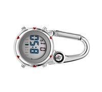 Hemobllo Montre Mousqueton en Acier Inoxydable Rouge à Clip Multifonction Affichage Heure et Date pour Activités Outdoor et Escalade