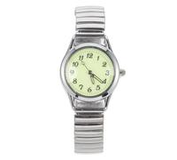 Hemobllo Montre Numérique pour Personnes Âgées Bracelet Extensible Argenté, Verre Synthétique et Acier Inoxydable, Confortable et Précise pour Tenue Décontractée