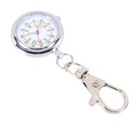 Hemobllo Montre Porte-clés de Poche Montre à Gousset D'infirmière Quartz Argenté Verre Alliage, Cadran Lumineux, pour Personnel Médical et Personnes Âgées