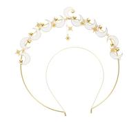 Hemobllo Moon Headband Femme Métal Coiffe Mariée Couronne Halo Élégante pour Mariage Soirée Promenade Accessoire Cheveux