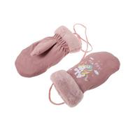 Hemobllo Moufles D’Hiver Imperméables pour Garçon et Filles 6-12 - Moufles Chaudes en Tissu Technique Doublure Polaire Lanière Suspendre Taille M Motif Licorne Rose pour Ski et