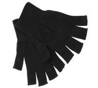 Hemobllo Moufles Demi-Doigts de Protection UV, Mitaines Courtes de Protection Solaire, Tissu Extensible Léger, Noir, pour Manucure, Cyclisme et Escalade