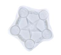 Hemobllo Moule Silicone Pentagramme Flexible pour Bougeoir DIY Plateau de Divination pour Cérémonie et Bénédiction Facile à Démouler et Nettoyer Moule pour Création
