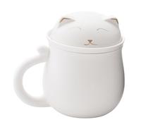 Hemobllo Mug Céramique avec Infuseur Panda Tasse à Thé Blanche Zen pour Bureau et Maison Gobelet Eau Séparé Pratique
