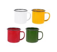 Hemobllo Mugs Émaillés Rétro Lot de 4 Couleurs Assorties, Résistants la Rouille, Poignées Antidérapantes, pour Boissons Chaudes et Froides, Usage Domestique et Camping