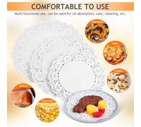 Hemobllo Napperons en Papier Dentelle Absorbants pour Friture Lot de 300 Feuilles en 3 Tailles Motifs Floraux Blancs Napperons de Table Polyvalents Cuisine et Service