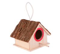 Hemobllo Nichoir en Bois Massif pour Oiseaux, Maison D’Oiseau Décorative, Nid D’Oiseau Solide De Taille Petite, Extérieur Et Jardin, Adapté à Tous Types D’Oiseaux Sauvages Et Domestiques