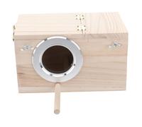 Hemobllo Nichoir en Bois pour Oiseaux Petit Format Ouverture Latérale Gauche, Support De Nidification Solide en Bois Épais, Protection Vent Et Pluie, pour Oiseaux Chanteurs Et Éducatif