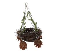 Hemobllo Nid D'oiseau Suspendu en Rotin Naturel, Balançoire pour Perroquets, Taille Moyenne, pour Cages à Oiseaux, Jouet à Mâcher, Accessoire pour Petits Et Grands Oiseaux De Compagnie