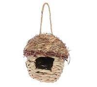 Hemobllo Nid Oiseau Tissé Main Herbe Naturelle Abri Respirant Au Vent pour Oiseaux Décoration Extérieure pour Jardin et Balcon Nid de Reproduction Confortable