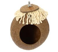 Hemobllo Nid pour Oiseau en Coque De Noix Naturel, Nid De Reproduction Solide, Fixation à Vis, Taille Moyenne, pour Cage à Oiseaux, Convient Aux Perroquets Et Oiseaux Nicheurs