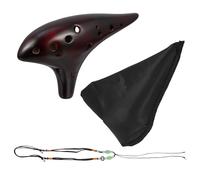 Hemobllo Ocarina à 12 Trous en Céramique Marron Facile à Apprendre, Design Simple, Instrument de Musique à Vent pour Garçon et Filles et Professionnels