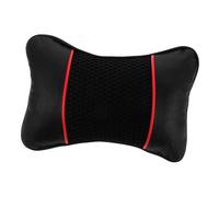 Hemobllo Oreiller De Voyage Nuque en Similicuir Noir Et Rouge, Coussin D'appui-tête Automobile Noyau Élastique Respirant, Confortable pour Conducteur Et Passager, pour Longues Balades en Voiture