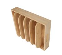 Hemobllo Organisateur 6 en Couvercles Naturel Bambou Cuisine de avec 5 Inserts Réglables et Compartiments Rangement pour Tiroir Armoire