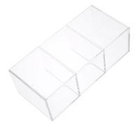Hemobllo Organisateur Cosmétique en Acrylique Transparent 3 Compartiments pour Pinceaux Maquillage et Accessoires Bureau, Rangement Pratique pour Étudiants