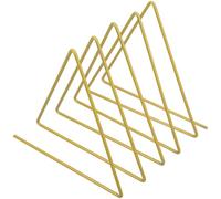 Hemobllo Organisateur de Disques Vinyles en Fer Doré Triangulaire pour Bureau, Bibliothèque, du Désordre et Gain de Place, Accessoire Élégant pour Photographie et Bureau