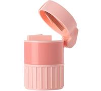 Hemobllo Organisateur de Pilules Rose en Abs Double Étanchéité et Lames Intégrées, Coupe Rapide et Broyeur Portable pour Médecine en Voyage