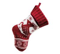 Hemobllo Ornement de Noël Conteneur de Noël Tricoté en Acrylique Rouge Forme Chaussette pour Fruits et Biscuits à Suspendre pour Garçon Fille et Amis